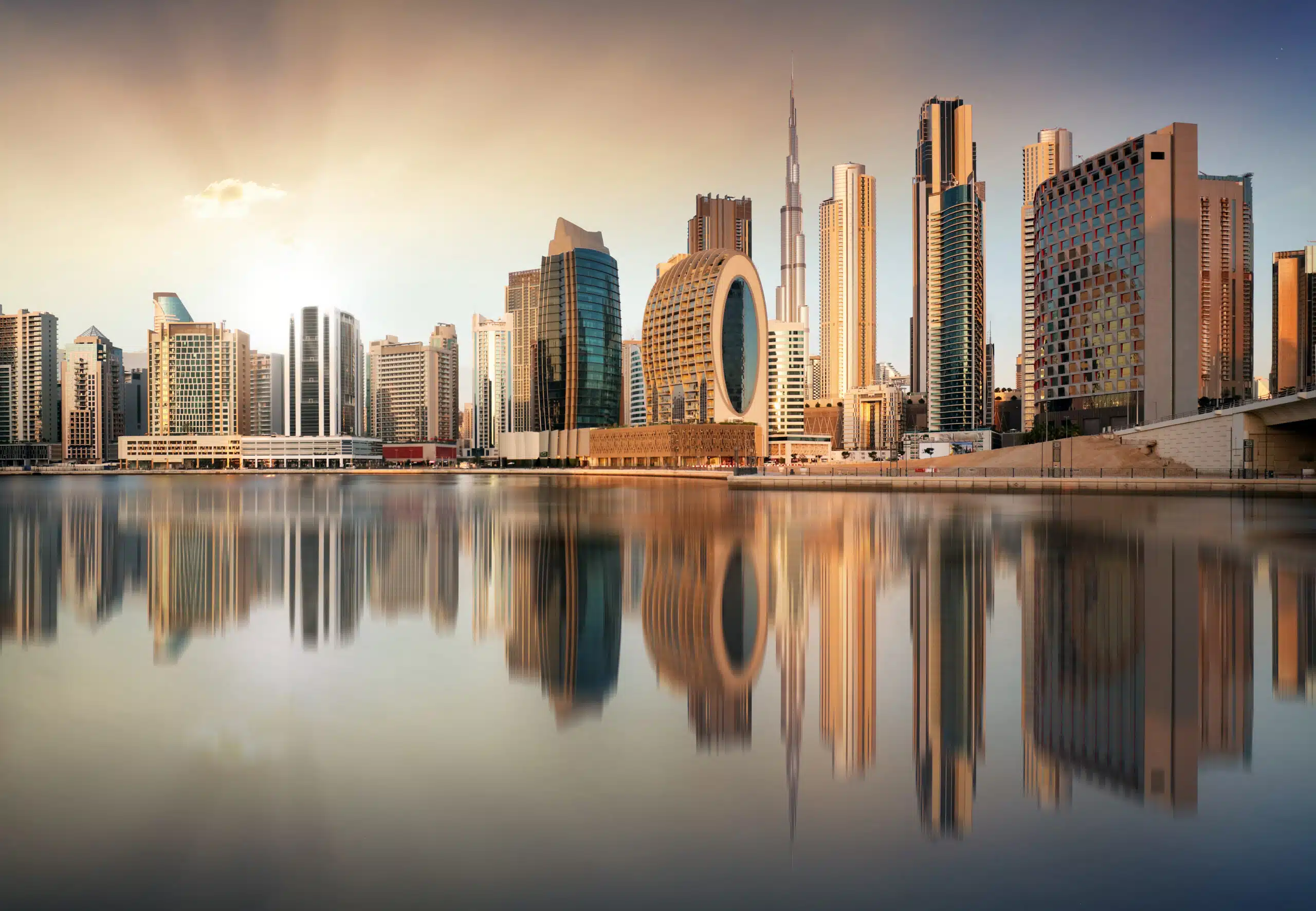 Dubai skyline in United Arab Emirates